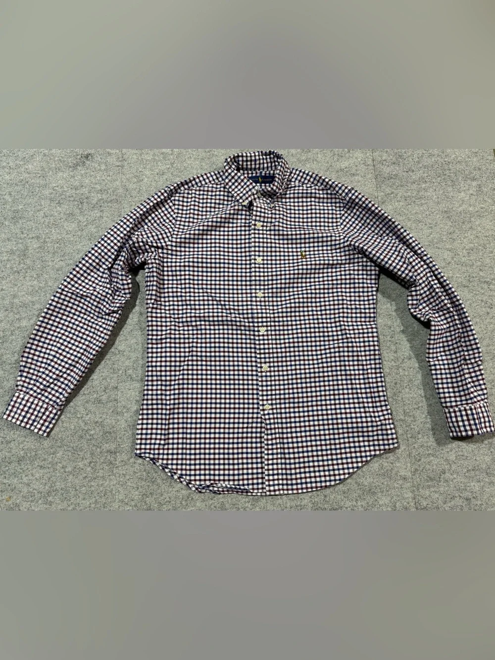 Polo Ralph Lauren Long Sleeve Button Down Shirt Red Blue White, Men’s Size M